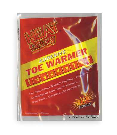 HEAT FACTORY Toe Warmer, 2-3/4 In x 3-1/2 In, PR, PK2 19452