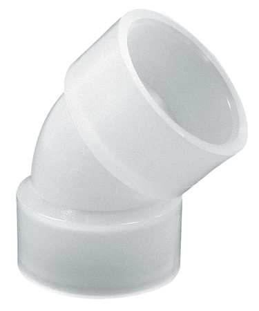 ORION 45 Degree Elbow, Polypropylene, 1/2", Schedule 80, 150 psi Max Pressure 1/2 45E