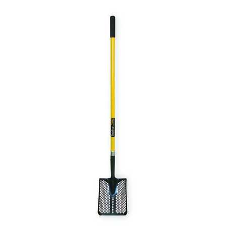 Toolite #2 14 ga Square Point Mud/Sifting Shovel, Steel Blade, 48 in L Yellow Fiberglass Handle 49502GR