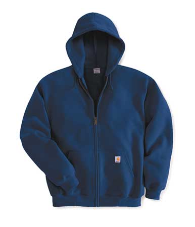 Carhartt Hooded Sweatshirt, Navy, Cotton/PET, 2XL K122-472 XXL REG