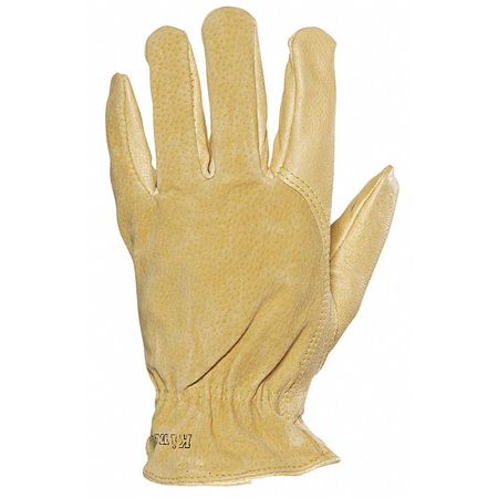 KINCO Leather Gloves, Pigskin, Shirred, Tan, M, PR 94WA-M