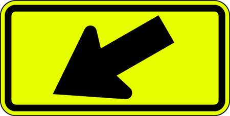 LYLE Left Downward Arrow Traffic Sign, 24 in Height, 12 in Width, Aluminum, Vertical Rectangle, No Text W16-7PL-24DA