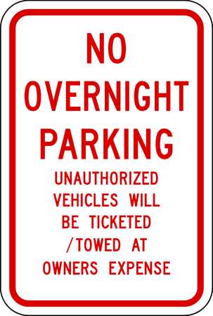 LYLE No Overnight Parking Sign, 18" x 12, NP-056-12HA NP-056-12HA