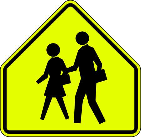 Lyle School Crossing Pictogram Traffic Sign, 30 in H, 30 in W, Aluminum, Pentagon, No Text, S1-1-30SYGA S1-1-30SYGA