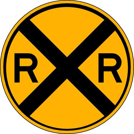 Lyle RXR Traffic Sign, 12 in Height, 12 in Width, Aluminum, Circle, No Text W10-1-12HA