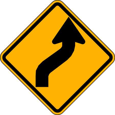 Lyle Reverse Curve Right Traffic Sign, 12 in Height, 12 in Width, Aluminum, Diamond, No Text W1-4R-12HA