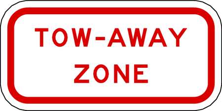 LYLE Tow Zone No Parking Sign, 12" W, 6" H, English, Aluminum, White R7-201-12HA