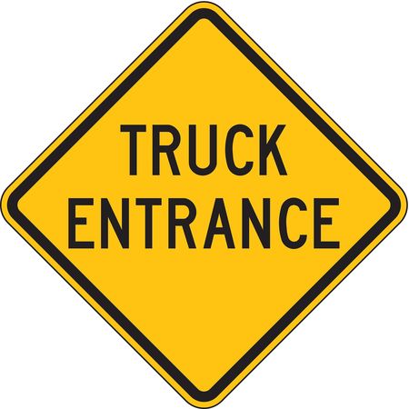 LYLE Truck Entrance Traffic Sign, 24 in H, 24 in W, Aluminum, Diamond, English, LW2-X12T-24HA LW2-X12T-24HA