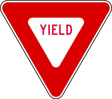 Lyle Yield Traffic Sign, 12 in Height, 12 in Width, Aluminum, Triangle, English R1-2-12HA