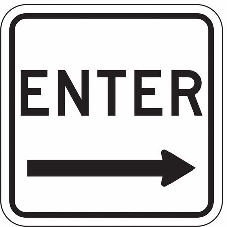 Lyle Enter Sign For Parking Lots, 18 in H, 18 in W, Aluminum, Square, English, LR7-64R-18HA LR7-64R-18HA