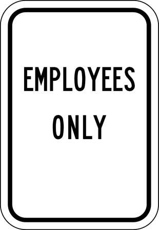 LYLE Rflctv Employee&Visitor Sign, 18x12in, Alu, FA-004-BW-12HA FA-004-BW-12HA