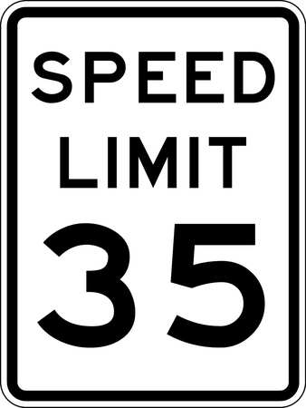 Lyle Speed Limit 35 Traffic Sign, 24 in H, 18 in W, Aluminum, Vertical Rectangle, R2-1-35-18HA R2-1-35-18HA