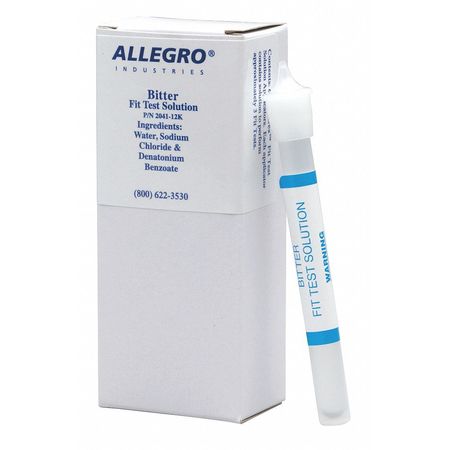 ALLEGRO INDUSTRIES Fit Testing Solution, 2.5mL, Bitrex, PK6 2041-12K