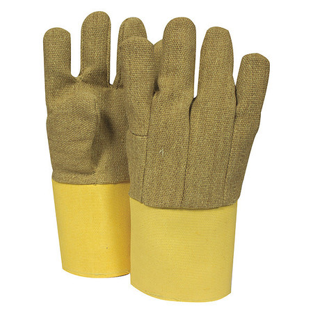 NATIONAL SAFETY APPAREL Heat Resistant Gloves, Tan, PBI/Kevlar, PR G64PBVB07214