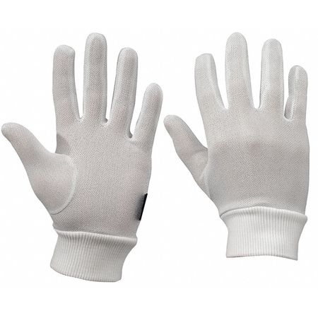 ZORO SELECT Glove Liners, White, Lurex/Nylon, Univ, PR 3PWU9