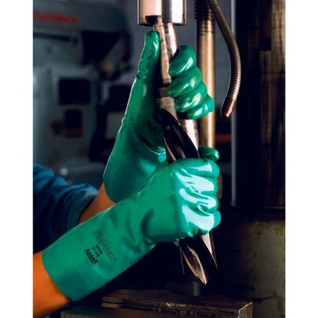 Ansell 12" Chemical Resistant Gloves, Nitrile, 10, 1 PR 37-175