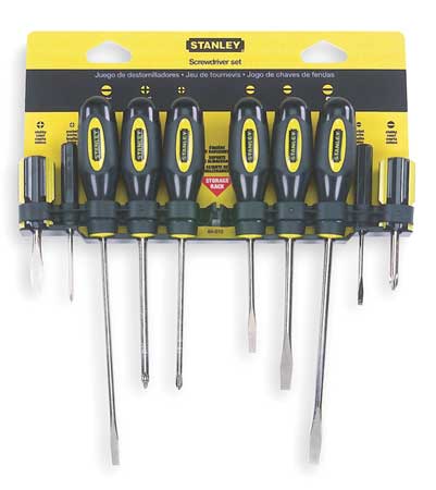 Stanley Screwdriver Set, Slotted/Phillips, 10 Pc 60-100