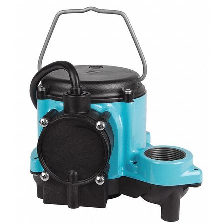 Little Giant Pump Submersible Sump Pump, 1/3 HP, 1 1/2 in F, Diaphragm, 29 gpm Flow Rate at 10 Ft of Head, 10 ft Cord 506158