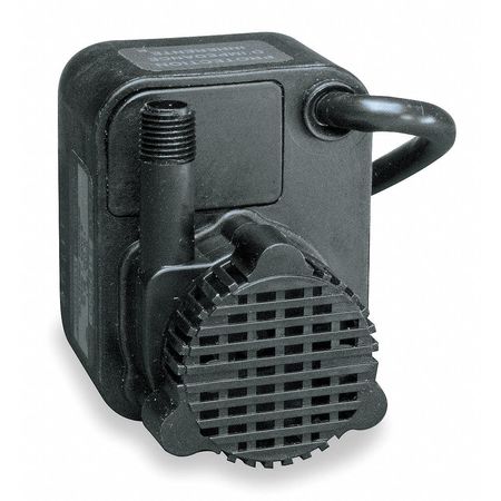 Little Giant Pump Submersible Pump, 0.6 A, 115V AC, 1/125 hp, 7 ft Max Head, 1/4 in Intake and Disch, Epoxy Encap 518200