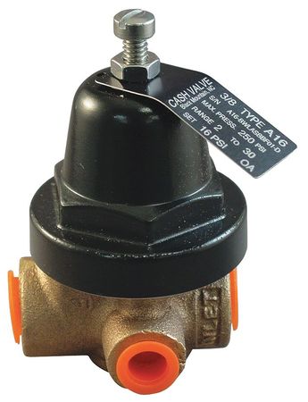 CASH VALVE Pressure Regulator, 3/8 In, 2 to 30 psi 04164-0016