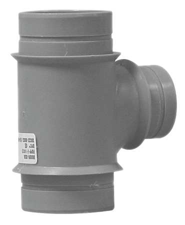 ORION Reducing Sanitary Tee, Polypropylene, 2" x 1-1/2", Schedule 40, 80 psi Max Pressure 2x11/2 R90T