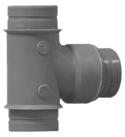 ORION Sanitary Tee, Polypropylene, 1-1/2", Schedule 40, 80 psi Max Pressure 11/2 90T