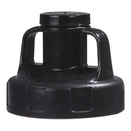 Oil Safe Utility Lid, w/2 In Outlet, HDPE, Black 100201