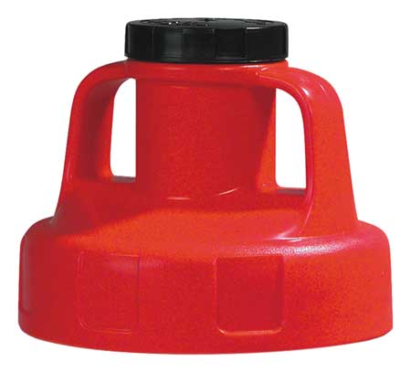 Oil Safe Utility Lid, w/2 In Outlet, HDPE, Red 100208