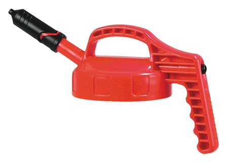 Oil Safe Mini Spout Lid, w/0.27 In Outlet, HDPE, Red 100408