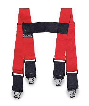 Ergodyne Tool Suspenders, Suspenders, Red, Polyester 13350