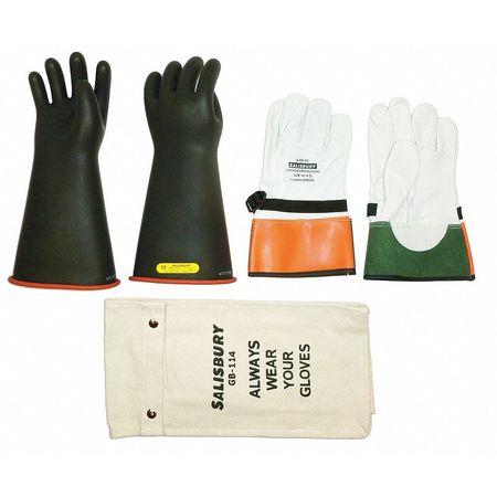 Salisbury Electrical Glove Kit, Size 10, 14 In. L, PR GK214RB/10