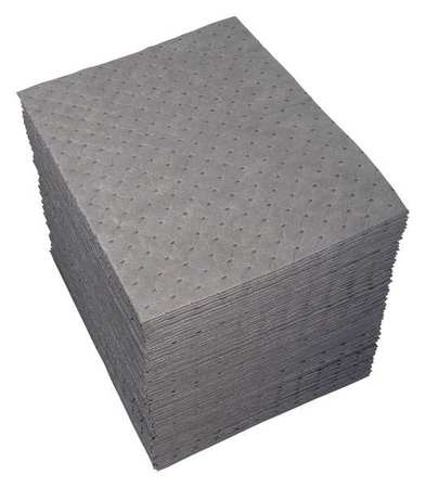 BRADY Absorbent Pad, 31 gal, 15 in x 19 in, Universal, Gray, Polypropylene UXT200