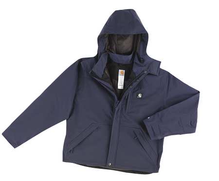 CARHARTT Men's Black Nylon Rain Jacket size 2XL J162-001 XXL REG