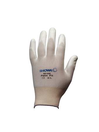 Showa Polyurethane Coated Gloves, Palm Coverage, White, 2XL, PR BO500W-XXL