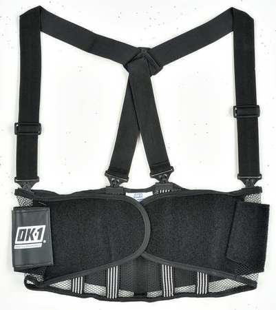 Ok-1 Back Support, Open Mesh, Black, 2XL OK-250S-2X