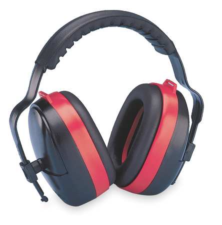 Delta Plus MaxiMuff Multi-Position Ear Muffs, Foldable, Dielectric, Passive Protection, NRR 28 dB, Black/Red HB-35