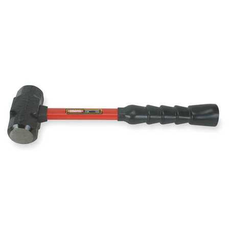 Proto 4 lb Sledge Hammer, 14 In L Fiberglass Handle, Forged Steel Head, Black/Red J1435G