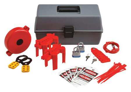 BRADY Portable Lockout Kit, Filled, Valve, 29 31510