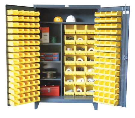 STRONG HOLD Super Duty Bin Cabinet, 48 in W, 78 in H, 24" D, 165 Bins 46-BSCW-241-3WLR