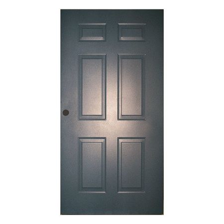 Ceco Six Panel Security Door, 84 in H, 36 in W, 1 3/4 in Thick, 18-gauge steel, Type: Embossed Steel CSPD-FL3070-CYL-CU