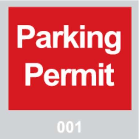 BRADY Parking Permits, Windshield, Red, PK100 95200
