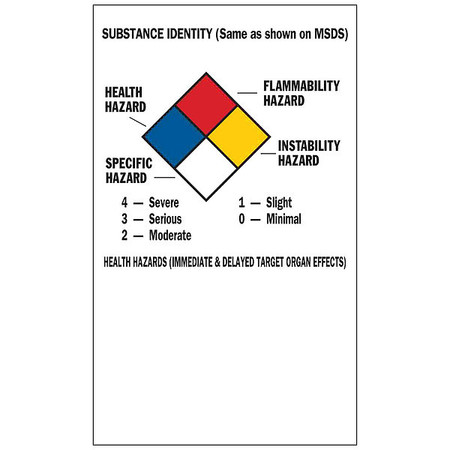 BRADY NFPA Label, 5x3, Self-Adhes. Paper, PK500 99195