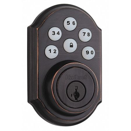 Kwikset Electronic Deadbolt Lock, Bronze, 6 Button 909 11P SMT CP