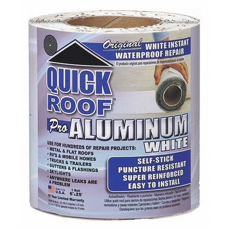 Quick Roof White Repair Prod, Asphalt, L 25 x W .5 Ft WQR625