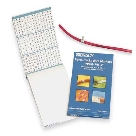 BRADY Wire Marker Book, Preprintd, Self-Adhesiv, PWM-PK-1 PWM-PK-1