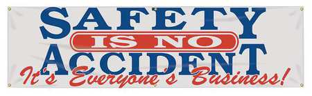 Accuform Safety Banner, 120 x 34In, Text, ENG MBR110
