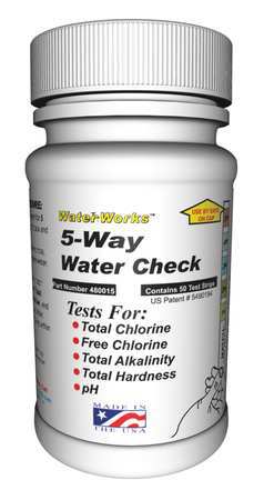 INDUSTRIAL TEST SYSTEMS Test Strips, 5-In-1 City Water Check, PK50 480015