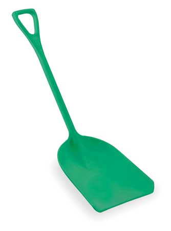 REMCO Hygienic Square Point Shovel, Polypropylene Blade, 28 in L Green Polypropylene Handle 69822