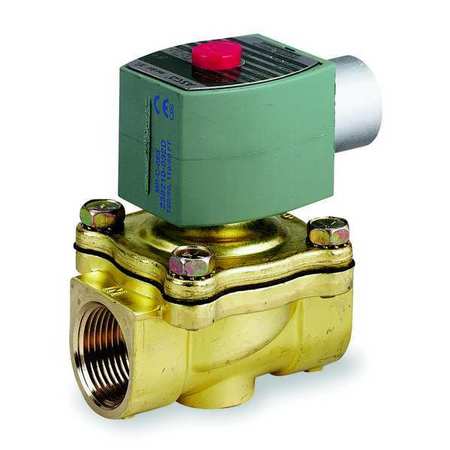 REDHAT 120V AC Brass Solenoid Valve, Normally Closed, 3/4 in Pipe Size 8210G009V