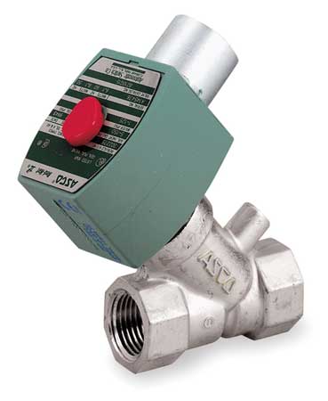REDHAT 120V AC Stainless Steel Solenoid Valve, Normally Closed, 3/8 in Pipe Size 8210G036